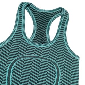 Lululemon 2 Aqua Striped Razorback Tank,‎ Soft